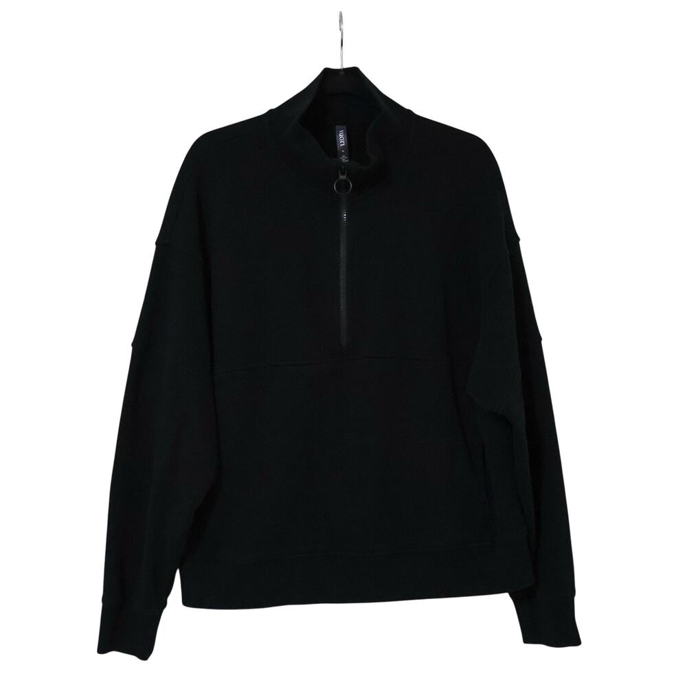 Vuori Sedona Black Half Zip French Terry Pullover Sweatshirt XL Travel Lounge